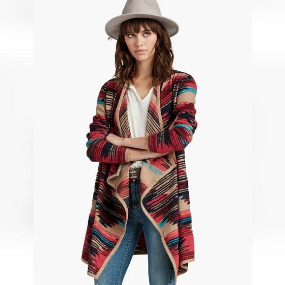 Lucky Brand Sweaters - Lucky Brand Aztec Drape Long Sleeve Cardigan Size Medium